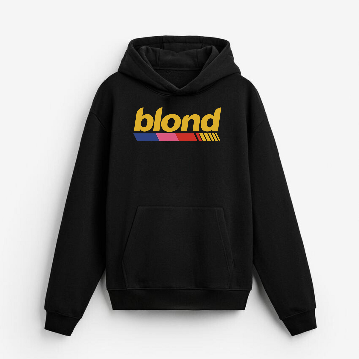 BLOND OVERSIZED BLACK HOODIE