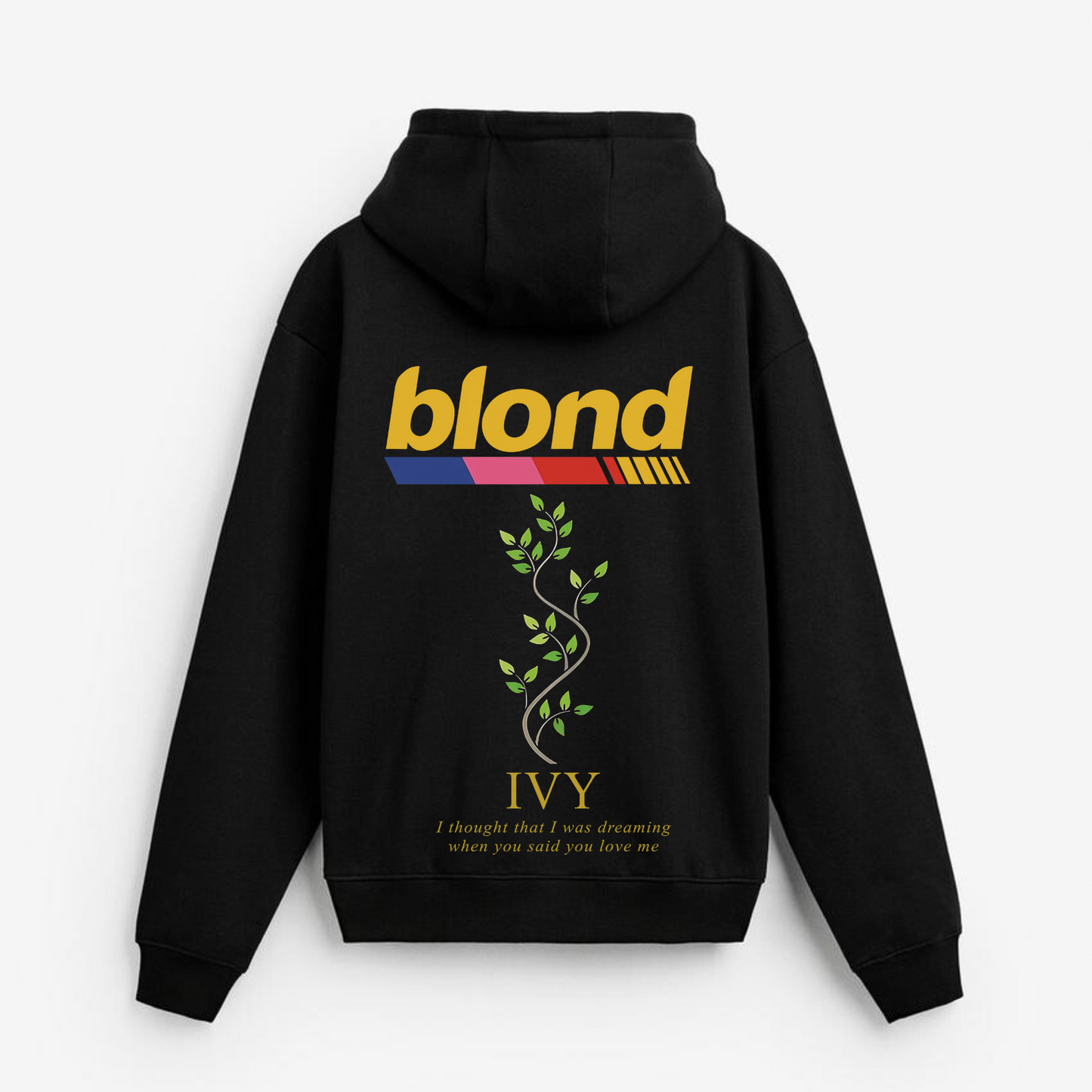 BLOND OVERSIZED BLACK HOODIE