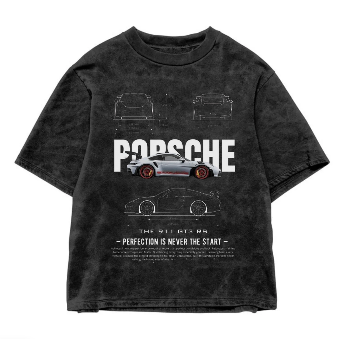 PORSCHE ACID WASH OVERSIZED T-SHIRT