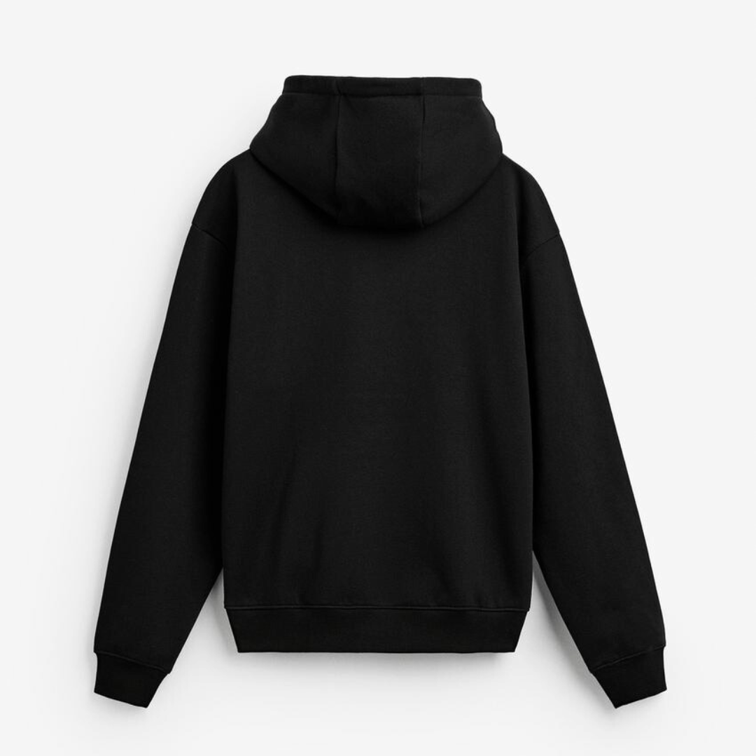 BUSHAT STUDIOS EMBROIDERED OVERSIZED BLACK HOODIE