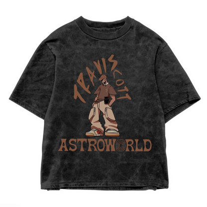 ASTROWORLD ACID WASH OVERSIZED T-SHIRT