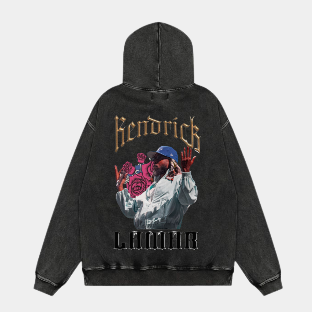 KENDRICK LAMAR OVERSIZED ACID WASH HOODIE