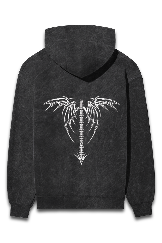 METALLIC ACID WASH HOODIE