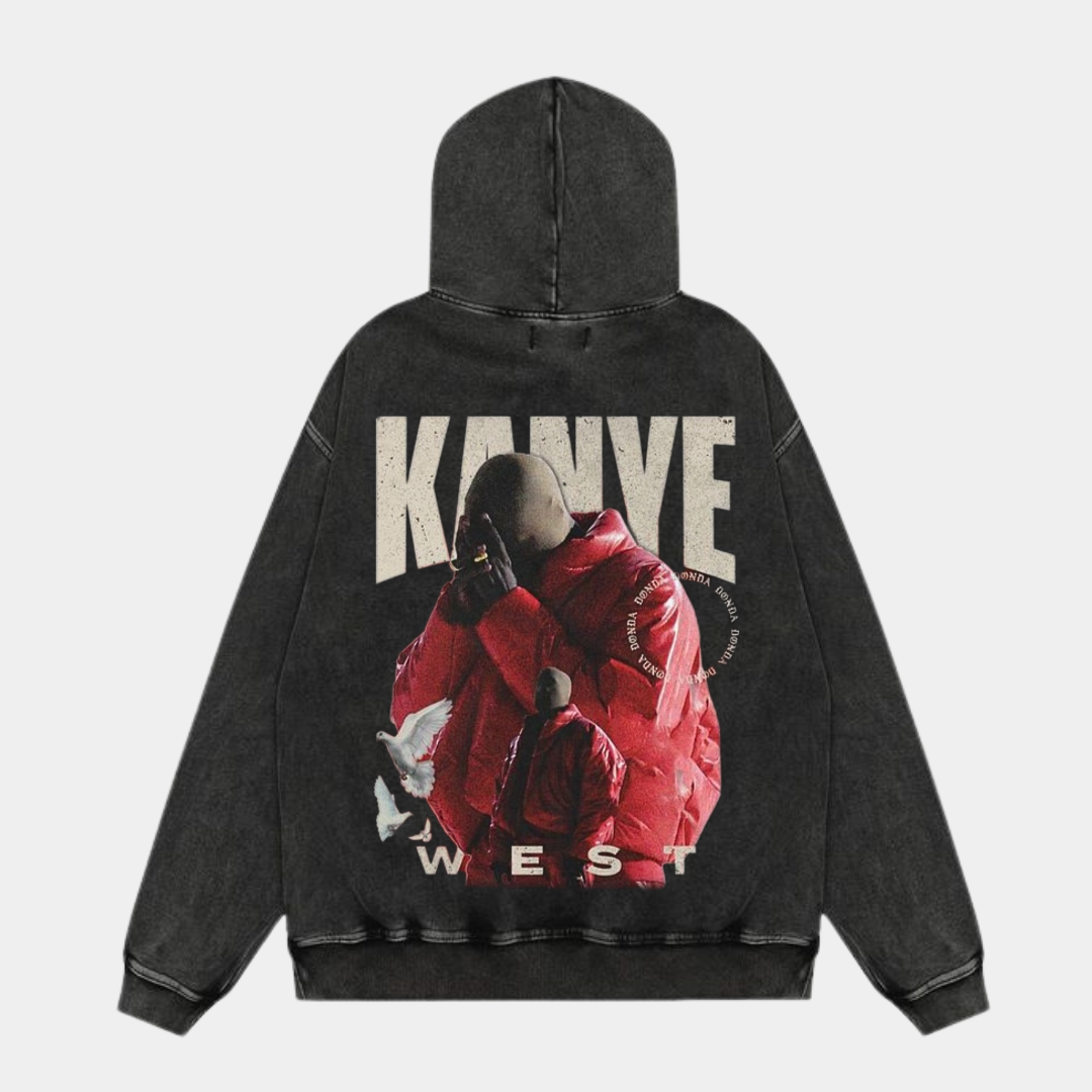 KANYE WEST ACID WASH OVERSIZED HOODIE