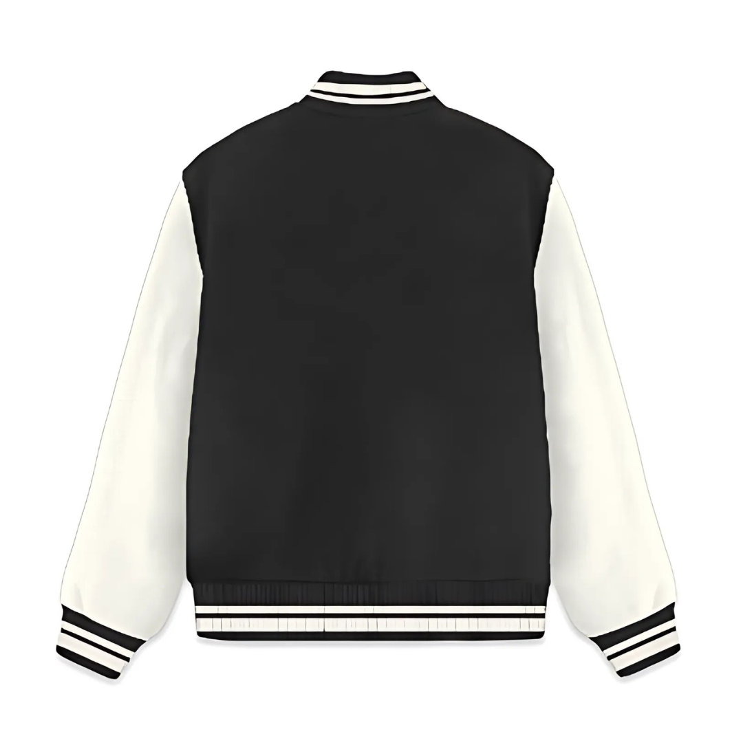 PLAIN BLACK VARSITY JACKET