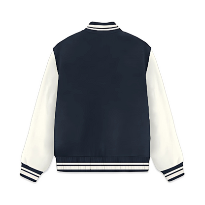 PLAIN NAVY BLUE VARSITY JACKET