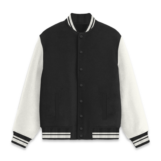 PLAIN BLACK VARSITY JACKET