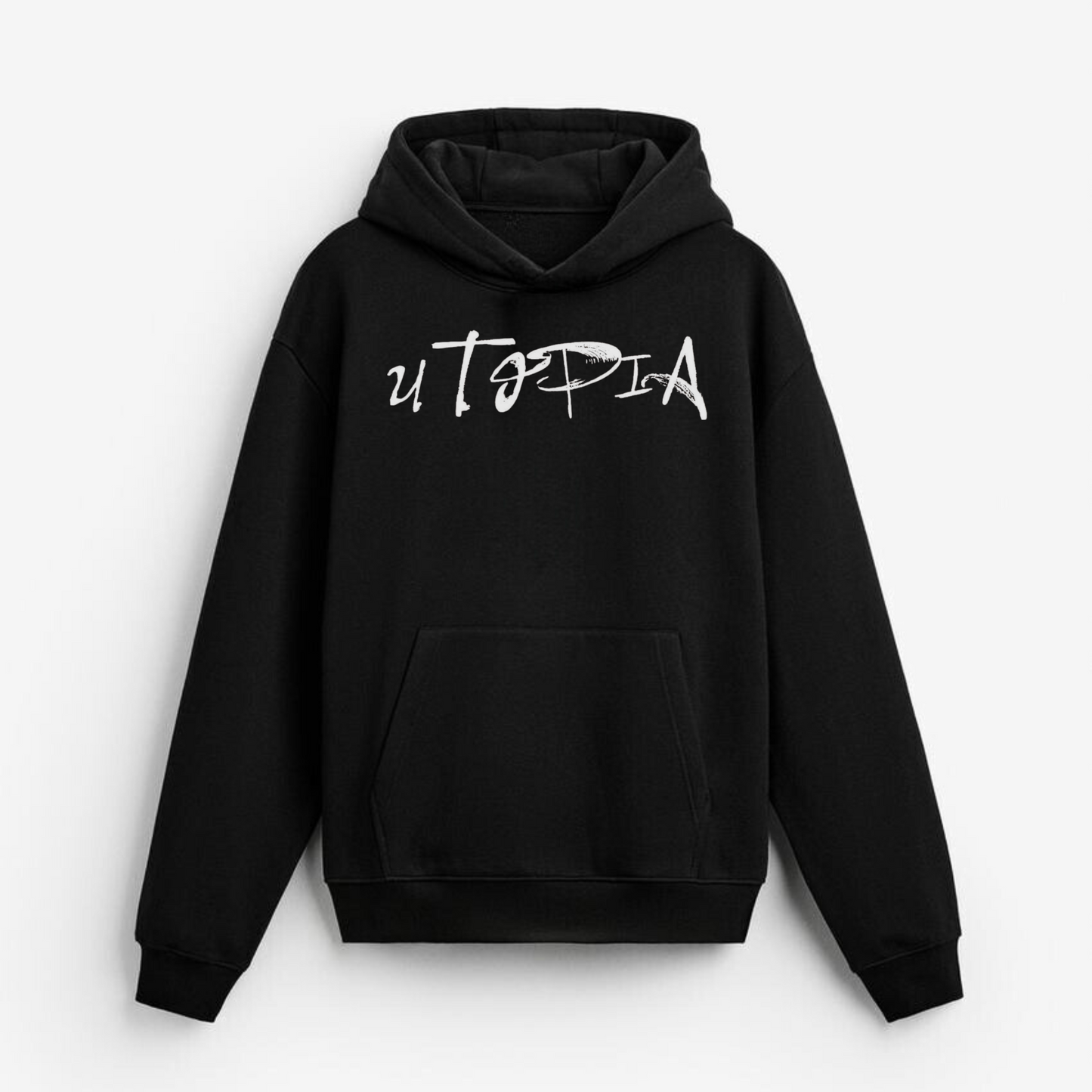 UTOPIA OVERSIZED BLACK HOODIE