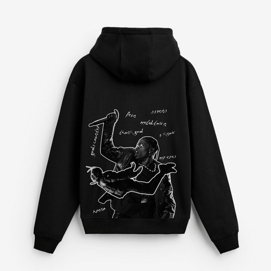 UTOPIA OVERSIZED BLACK HOODIE