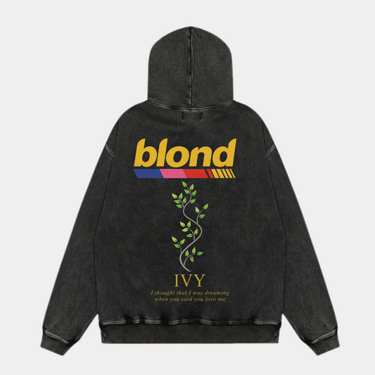 BLOND OVERSIZED ACID WASH HOODIE