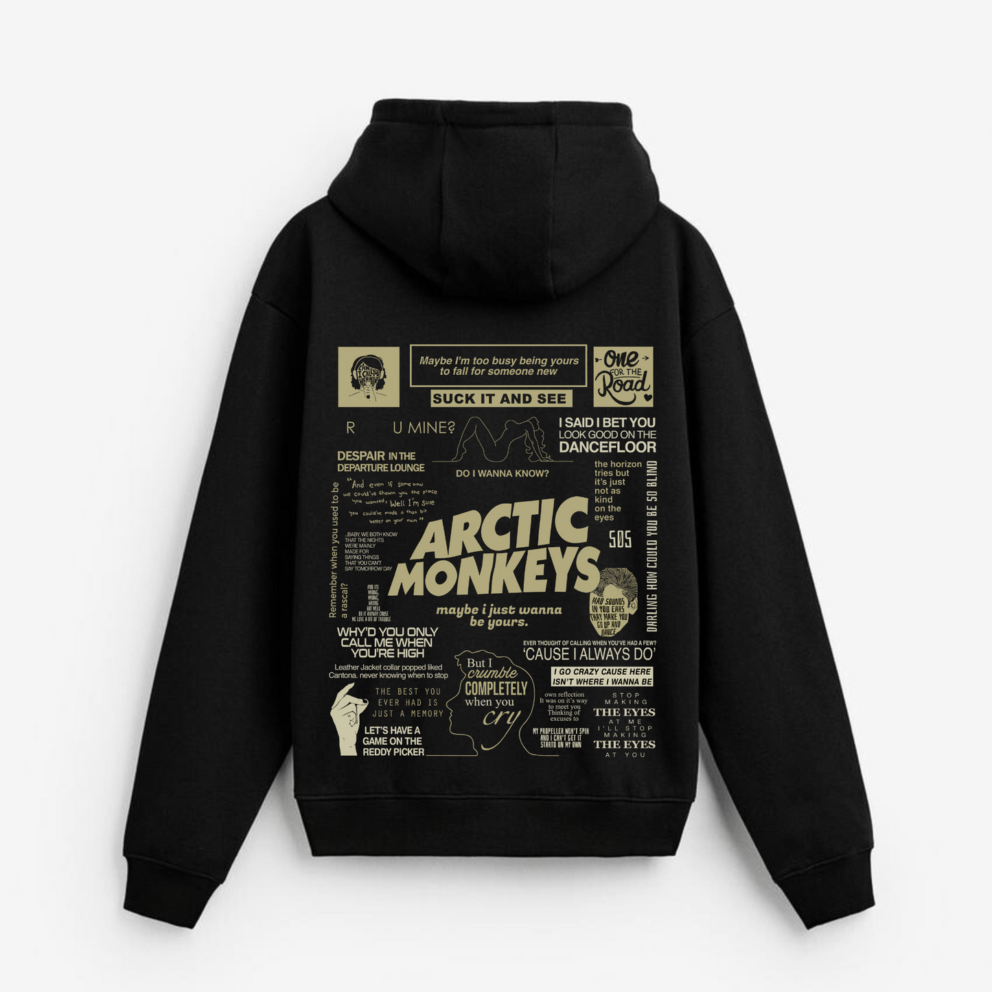 ARCTIC MONKEYS OVERSIZED BLACK HOODIE