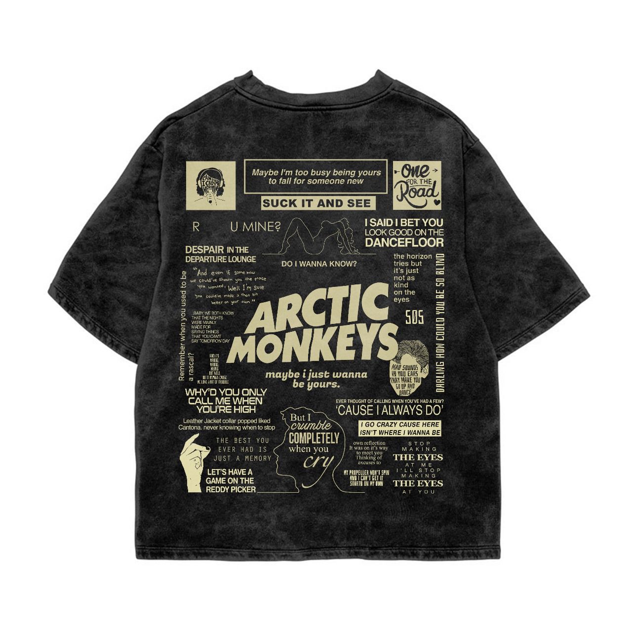 ARCTIC MONKEYS ACID WASH OVERSIZED T-SHIRT