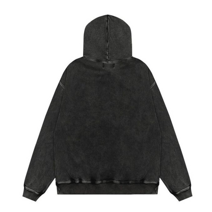 HEAVYWEIGHT BLACK ACID WASH HOODIE