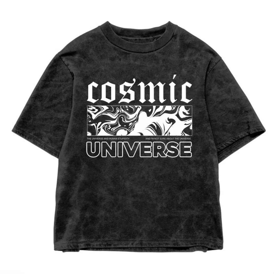 COSMIC UNIVERSE ACID WASH OVERSIZED T-SHIRT